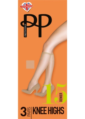 Pretty Polly 15D Everyday Knee Highs 3 Pair Pack